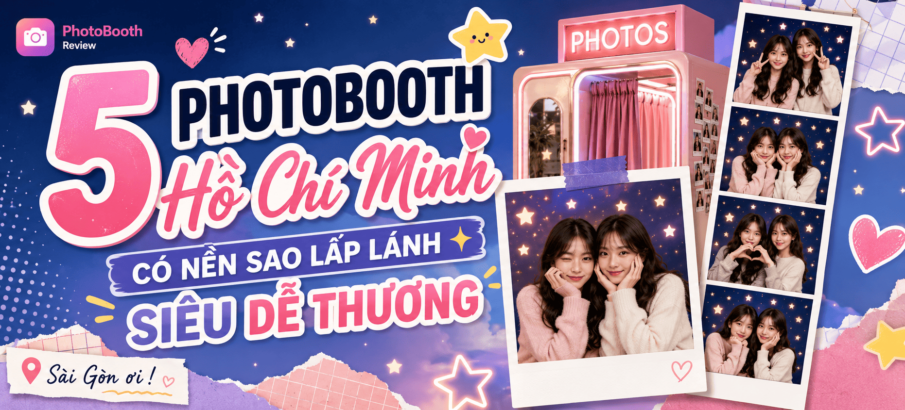 5 photobooth Hồ Chí Minh có nền sao lấp lánh siêu dễ thương